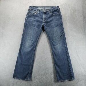 VTG American Eagle Jeans Mens 36x34 Blue Low Rise Boot Bootcut Faded Y2K
